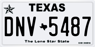 TX license plate DNV5487