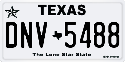 TX license plate DNV5488