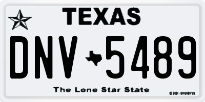 TX license plate DNV5489