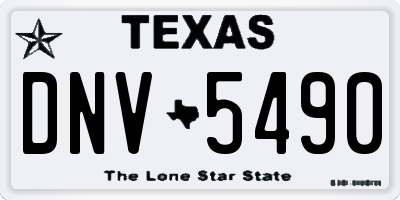 TX license plate DNV5490