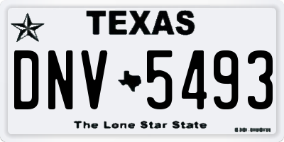 TX license plate DNV5493