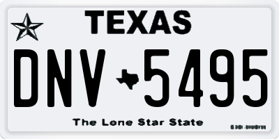 TX license plate DNV5495
