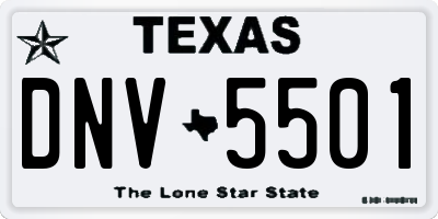 TX license plate DNV5501