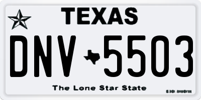 TX license plate DNV5503