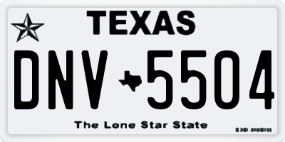 TX license plate DNV5504