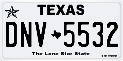 TX license plate DNV5532