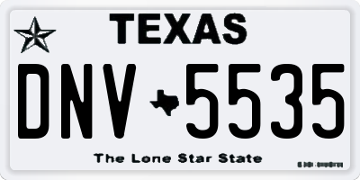 TX license plate DNV5535