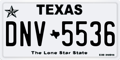TX license plate DNV5536