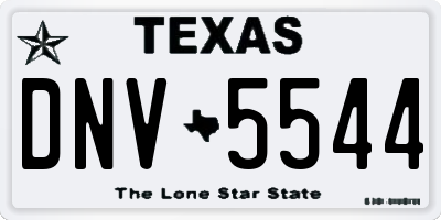 TX license plate DNV5544