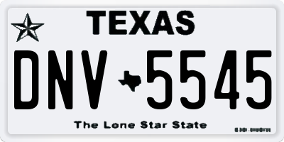 TX license plate DNV5545