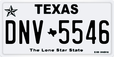 TX license plate DNV5546