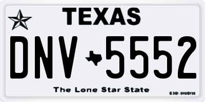 TX license plate DNV5552