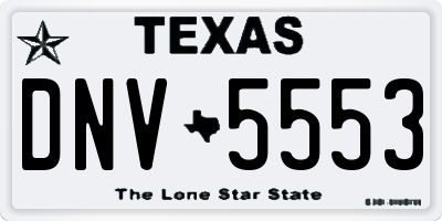 TX license plate DNV5553