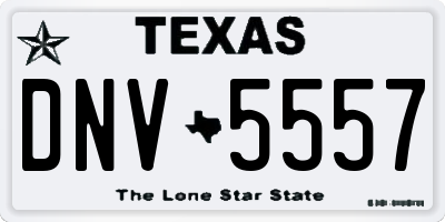TX license plate DNV5557
