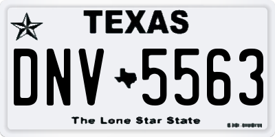 TX license plate DNV5563