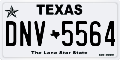 TX license plate DNV5564