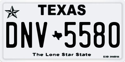 TX license plate DNV5580