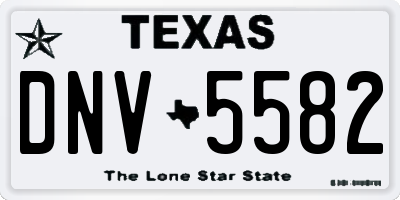 TX license plate DNV5582