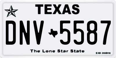 TX license plate DNV5587
