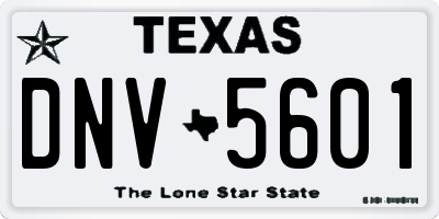 TX license plate DNV5601