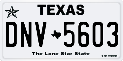 TX license plate DNV5603