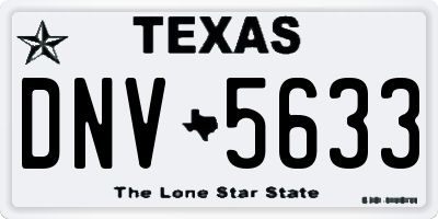 TX license plate DNV5633