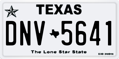 TX license plate DNV5641