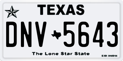 TX license plate DNV5643