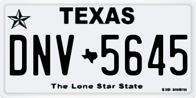 TX license plate DNV5645