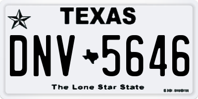TX license plate DNV5646