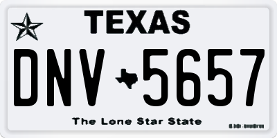 TX license plate DNV5657