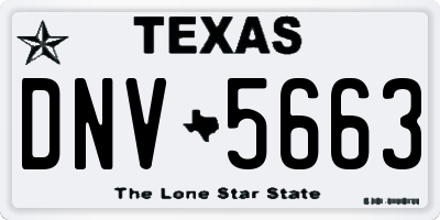 TX license plate DNV5663