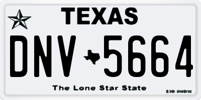 TX license plate DNV5664