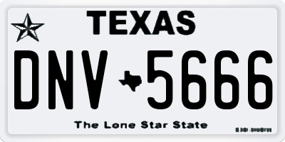 TX license plate DNV5666