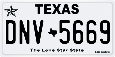 TX license plate DNV5669
