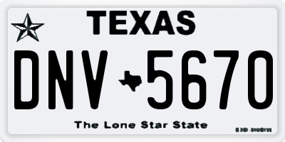 TX license plate DNV5670