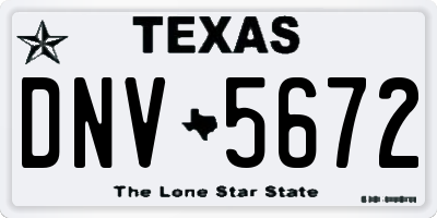 TX license plate DNV5672