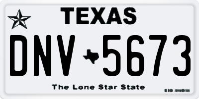 TX license plate DNV5673