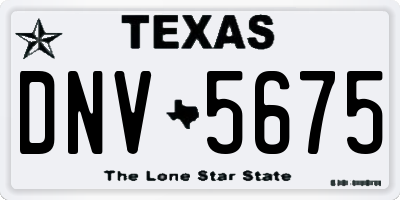 TX license plate DNV5675