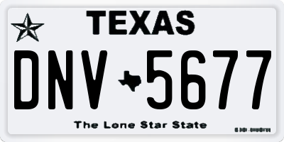 TX license plate DNV5677