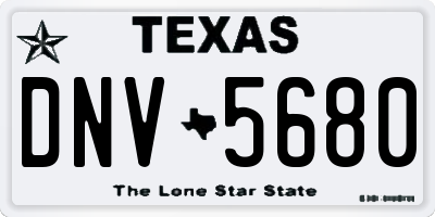 TX license plate DNV5680