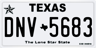 TX license plate DNV5683