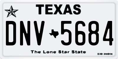TX license plate DNV5684
