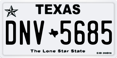 TX license plate DNV5685