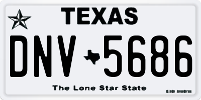 TX license plate DNV5686