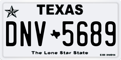 TX license plate DNV5689