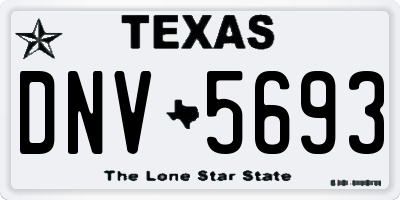 TX license plate DNV5693