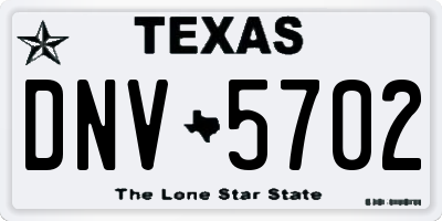 TX license plate DNV5702