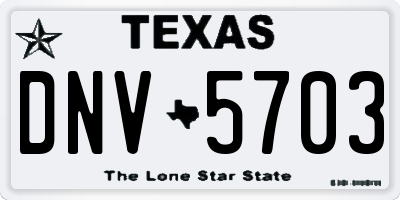 TX license plate DNV5703