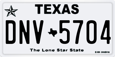 TX license plate DNV5704
